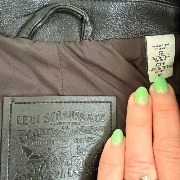 Levi's Black Leather Zip-Front Moto Jacket - Picture 2 of 8